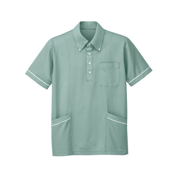 明石スクールユニフォームカンパニー 男女兼用ニットシャツ（脇ポケット付き） グリーン EL UZQ722-6-EL（直送品）