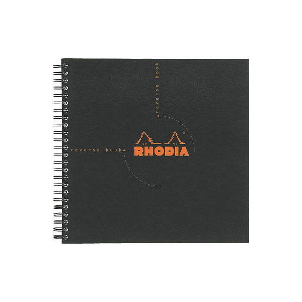 RHODIA(ロディア) Reverse book(リバースブック) 方眼 21×21 ブラック cf193609 1セット(2冊入)（直送品）
