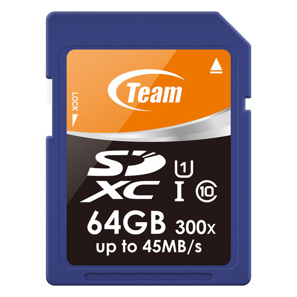 Team SDXCカード64GB UHS_I class10 TG064G0SD3FT 1枚（直送品）