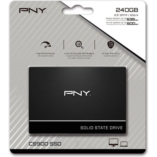 PNY PNYブランド CS900 2.5 inch SATA III ソリッドステートドライブ240GB SSD7CS900-240-RB（直送品）