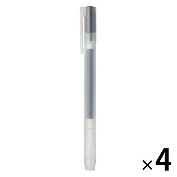 無印良品 ゲルインキボールペン キャップ式 0.7mm 黒 1セット（4本） 良品計画