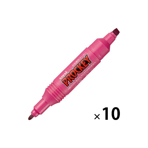 プロッキー 水性ペン 太・細ツイン 単色 赤紫 10本 PM150TR.11 三菱鉛筆 uni