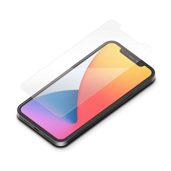 PGA iPhone 12 Pro Max用 ガイドフレーム付き 液晶保護ガラス ブルーライトカット/光沢 PG-20HGL03BL 1枚（直送品）