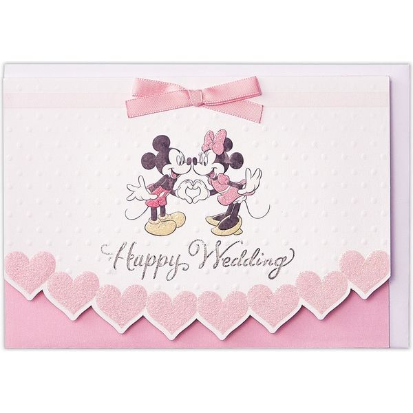 日本ホールマーク 結婚お祝いグリーティングカード（立体） ディズニー（Disney） ミッキー＆ミニー ハートマーク 792213 6枚（直送品）
