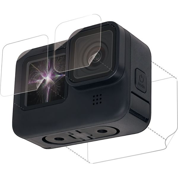 GoPro HERO9 Black用 ガラスフィルム 親水性 耐衝撃 指紋防止 光沢 AC-GP9BFLPAFFG エレコム 1個