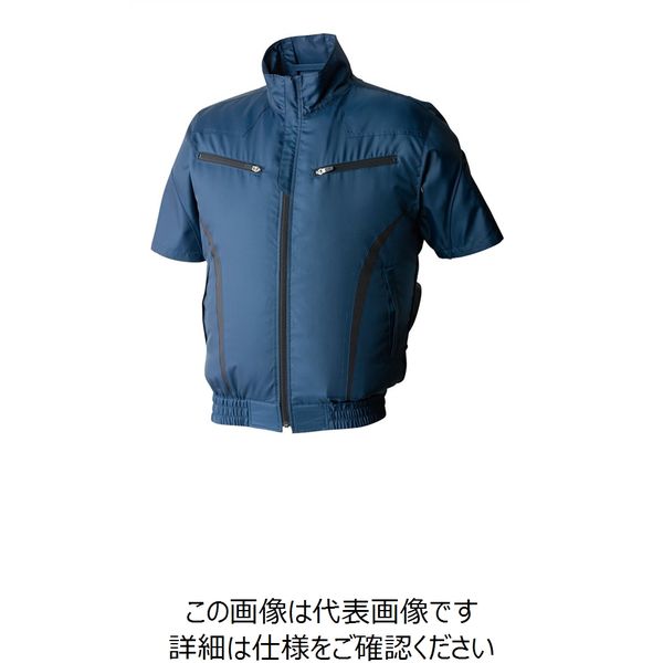 アタックベース 065 The tough 空調風神服 半袖ブルゾン ネイビー 3L 065-02-3L 1着（直送品）