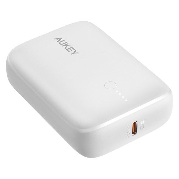 モバイルバッテリー 10000mAh PD20W コンパクト Basix Mini ホワイト PB-N83S-WT 1個 AUKEY