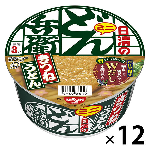 日清食品 日清のどん兵衛 きつねうどんミニ（西日本版） 24755 3 12個