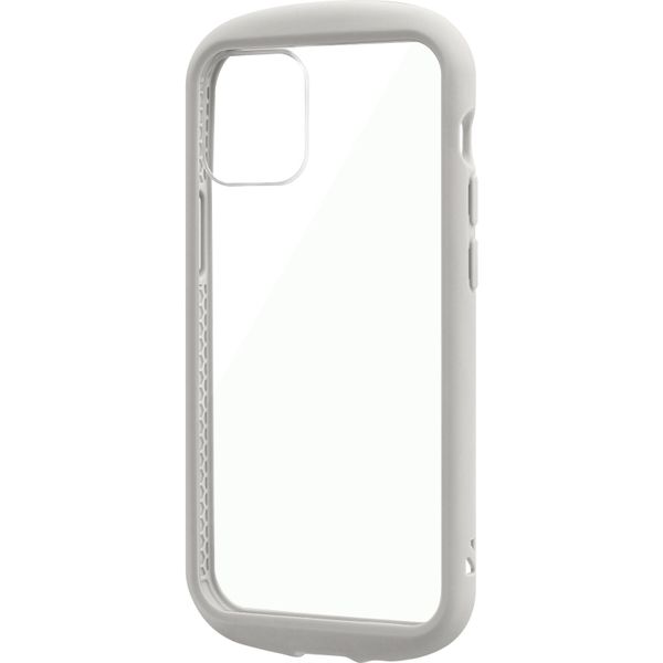iPhone 12 mini ケース カバー 耐衝撃ハイブリッドケース PALLET CLEAR Flat ライトグレー（直送品）