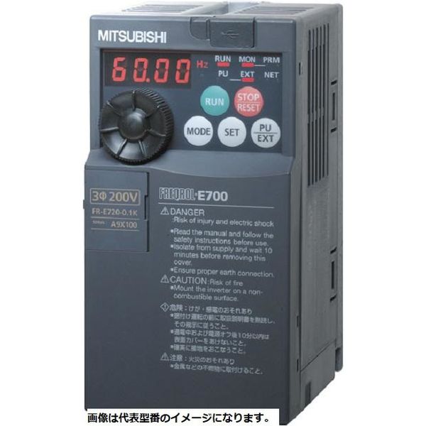 三菱電機 簡単・パワフル小形インバータ FREQROL-E700シリーズ 三相200V FR-E720-0.2K 1台（直送品）