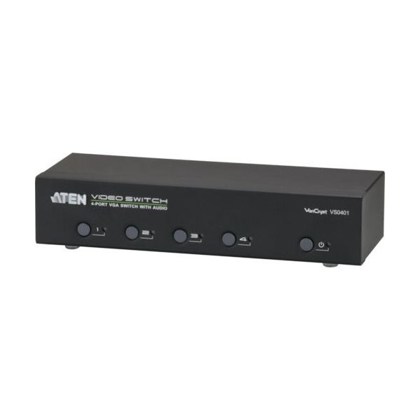 ATEN ビデオ切替器 VGA / 4入力 1出力 オーディオ VS0401 1台 115-2257（直送品）