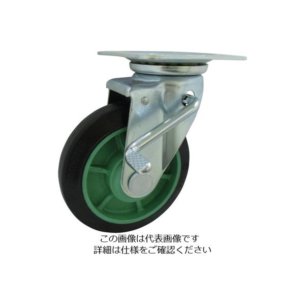 ヨドノ 樹脂製ゴム車輪(ベアリング無)自在金具ストッパー付 PNAJB100 1個 131-3919（直送品）