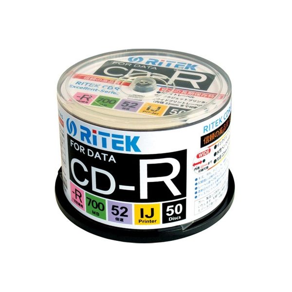 RiTEK データ用CD-R 50枚 CD-R700EXWP.50RT C　1パック（直送品）