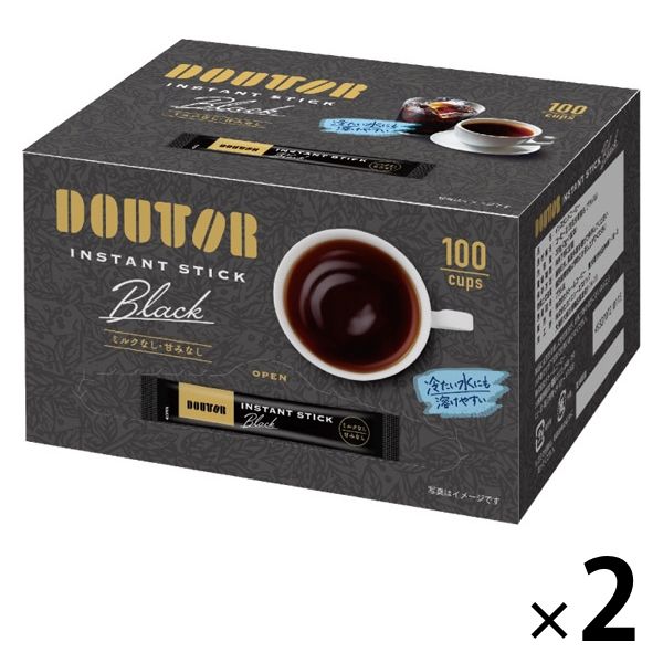 【スティックコーヒー】ドトールコーヒー インスタントスティック ブラック 1セット（200本：100本入×2箱）