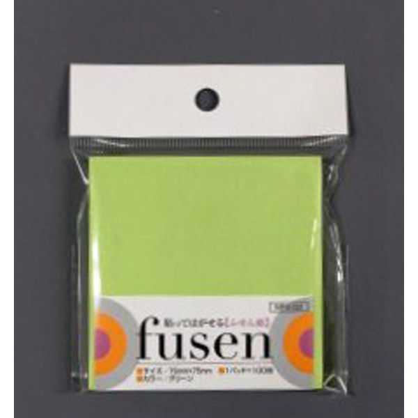 貼ってはがせるfusen 7575 グリーン　100枚 MFS-02 1箱（20パック入り） 丸石製紙（直送品）