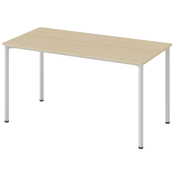 アスクル マルチワークテーブル 幅1400×奥行700×高さ720mm ライトウッド天板・ホワイト脚 1台（2梱包）  オリジナル