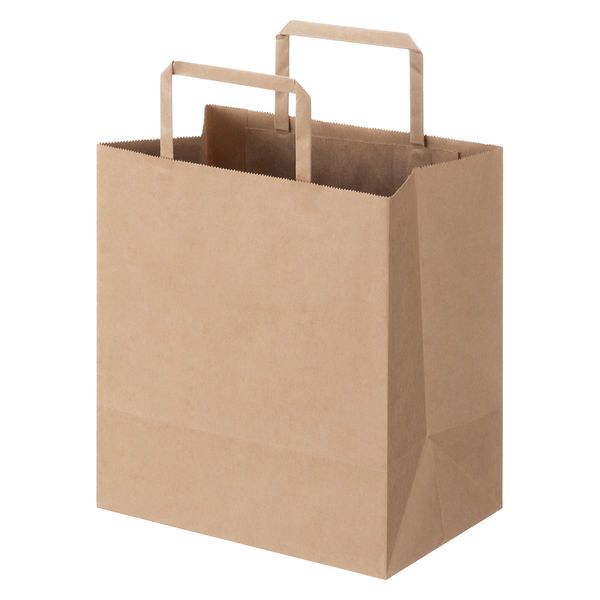 【紙袋】スーパーバッグ 平紐 クラフト紙手提袋ベーシックタイプ 「To Go」 220×240×140mm 1袋（50枚入）