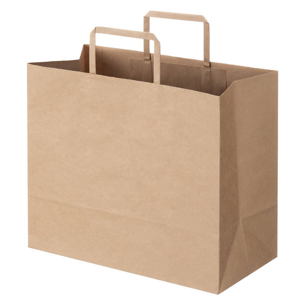 【紙袋】スーパーバッグ 平紐 クラフト紙手提袋ベーシックタイプ 「To Go」 320×270×160mm 1袋（50枚入）