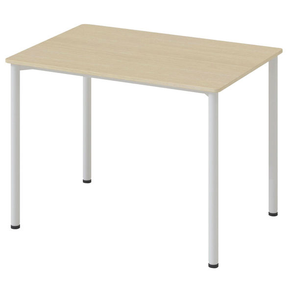 アスクル マルチワークテーブル 幅1000×奥行700×高さ720mm ライトウッド天板・ホワイト脚 1台  オリジナル