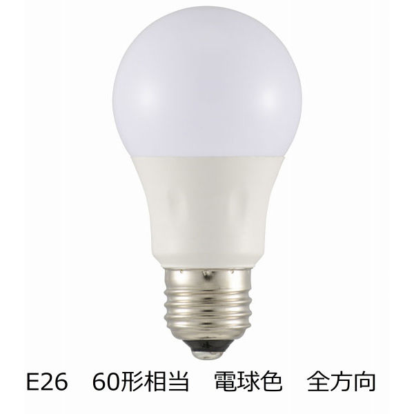 オーム電機 LED電球 E26 全方向6.7W 電球色 LDA7L-G AG27 1個