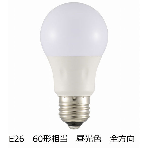 オーム電機 LED電球 E26 全方向6.7W 昼光色 LDA7D-G AG27 1個