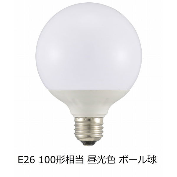 オーム電機 LED電球 ボール電球形 E26 100形 昼光色 全方向 LDG11D-G AG24 1個