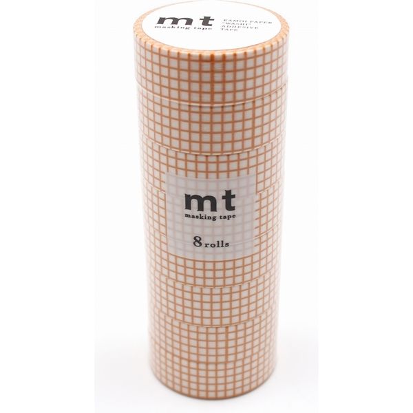 mt マスキングテープ 8P（8巻セット）方眼・マンダリン [幅15mm×7m] MT08D394R 1個 カモ井加工紙（直送品）