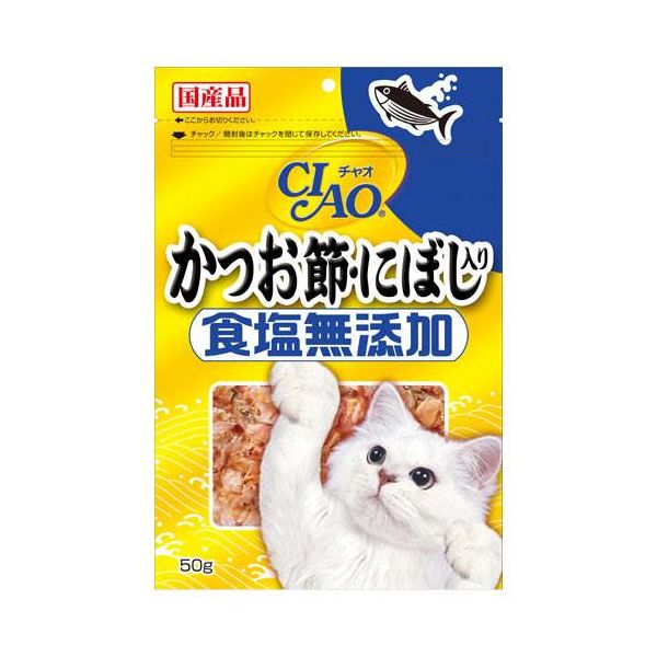 いなば CIAO（チャオ）かつお節・にぼし入り 食塩無添加 国産 50g 3袋 キャットフード 猫 おやつ