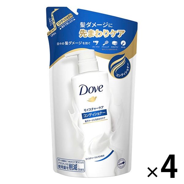 ダヴ(Dove) モイスチャーケア コンディショナー 詰め替え 350g 4個