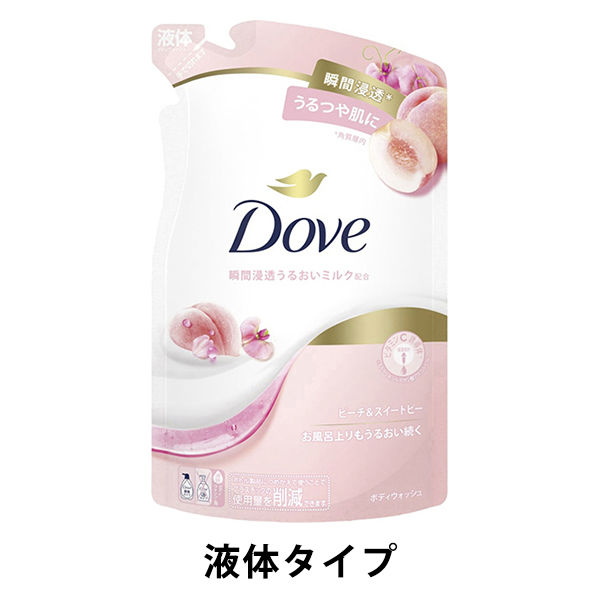 ダヴ（Dove）ボディウォッシュ（ボディソープ） ピーチ＆スイートピー つめかえ用 330g【液体タイプ】