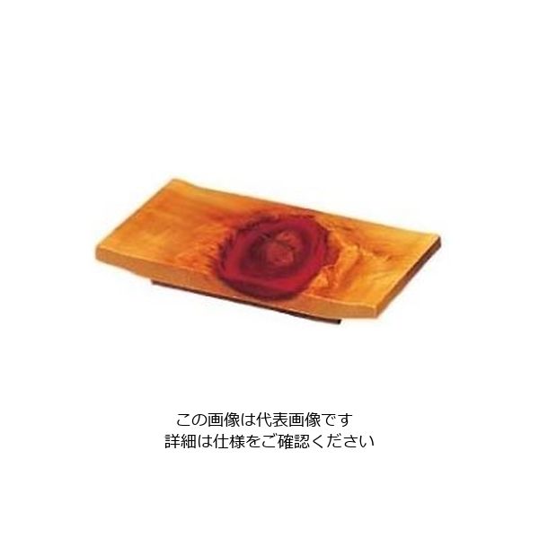 雅漆工芸 ひのき 紅節 盛皿 7寸 小 210×120×H30 1個 61-7981-95（直送品）