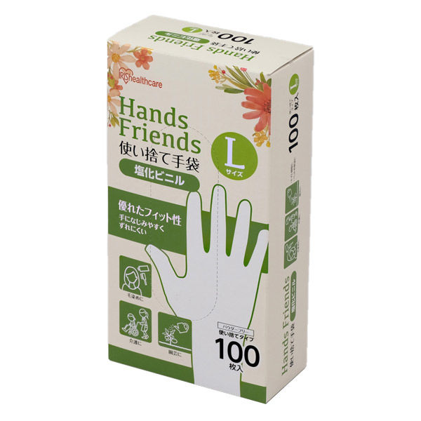 アイリスオーヤマ 塩化ビニル使い捨て手袋L クリア PVC-100L 1袋（100枚）（直送品）