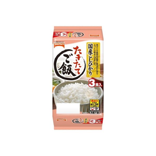 たきたてご飯国産こしひかり3食 180g×3×8 1638346 1ケース（8入） テーブルマーク（直送品）