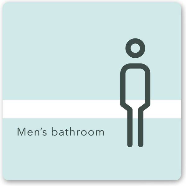 フジタ 医療機関向けルームプレート（案内板） ライン 男子トイレ2 正方形 アクリル 1枚（直送品）