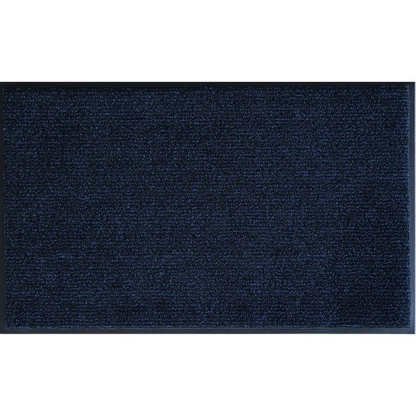 屋内外兼用玄関マット アイアンホース（ストライプ）ブルー・ブラック 45 x 75 cm（直送品）