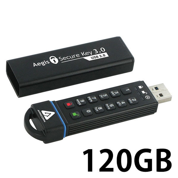 Apricorn Aegis Secure Key - USB 3.0 Flash Drive ASK3-120GB（直送品）