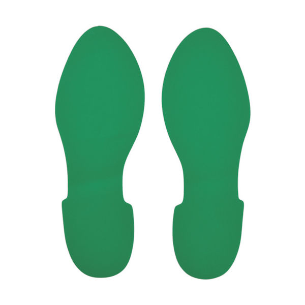 日本緑十字社 緑十字 路面表示ステッカー 足型/緑 QCFTーG 280×100mm 左右各1枚/計2枚組 403001 1組(2枚)（直送品）