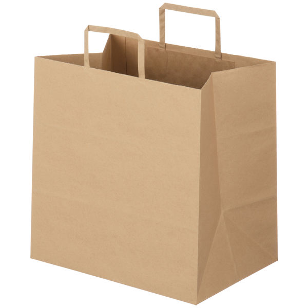 アスクル 平紐クラフト紙手提袋ベーシックタイプ 300×310×210mm 茶無地  1箱（300枚：50枚入×6袋）【紙袋】  オリジナル