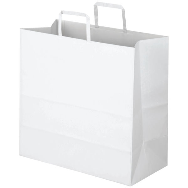 アスクル 平紐クラフト紙手提袋ベーシックタイプ 440×430×210mm 白無地  1箱（200枚：50枚入×4袋）【紙袋】  オリジナル