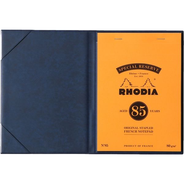 85周年記念 ロディア No.16 ハードカバー A5 ブロックメモ付きカバー ネイビー 1冊（直送品）