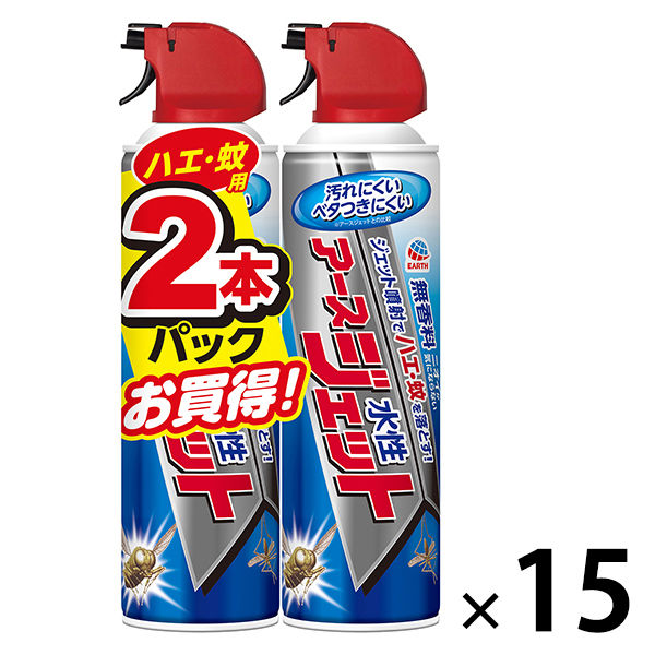 水性アースジェット 殺虫剤 スプレー ハエ 蚊 ゴキブリ イエダニ 他 幅広い害虫駆除に 400ml 1箱（30本） アース製薬