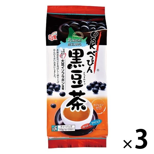 小谷穀粉 OSKべっぴん 北海道産黒豆茶 1セット（66バッグ：22バッグ入×3袋）