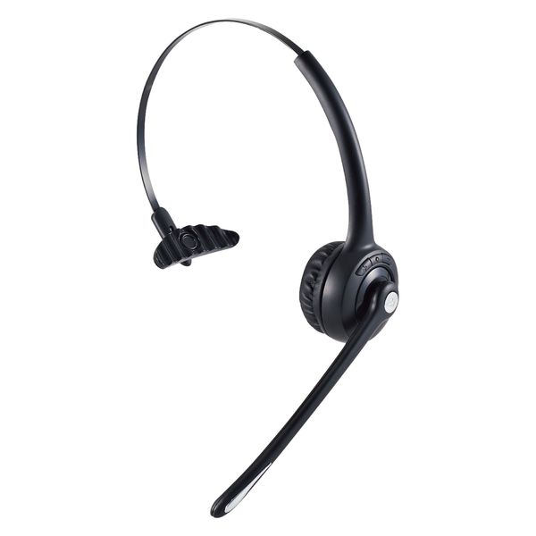 ヘッドセット ワイヤレス Bluetooth 片耳 オーバーヘッド マイク付 黒 LBT-HSOH13BK 1個 エレコム