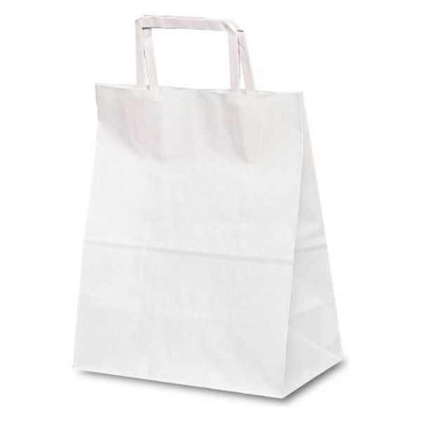 ベルベ 紙袋  1975 自動紐手提袋(平紐) T-Z 白無地 1975 400枚(100枚×4)（直送品）