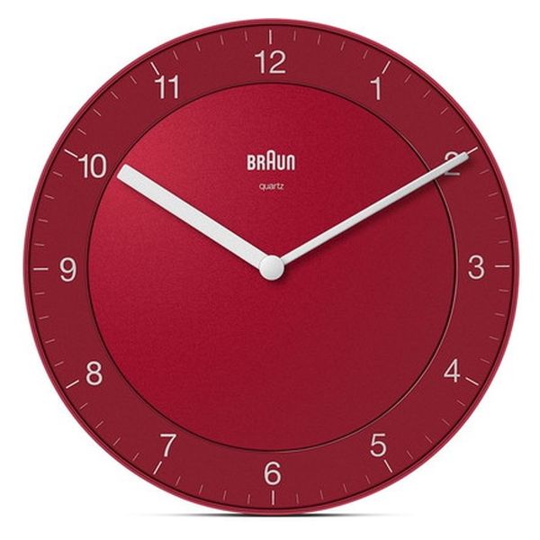 BRAUN ブラウン 掛時計 Analog Wall Clock RED BC06R 1個（直送品）