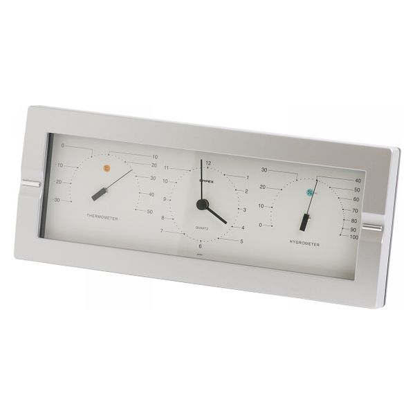 エンペックス　セレニティ温度・時計・湿度計 シルバー MNー4840 1箱 エンペックス気象計（直送品）
