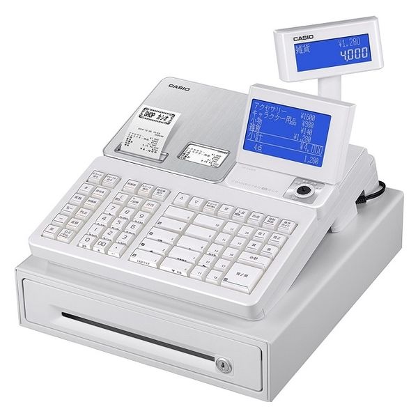 カシオ計算機 インボイス対応電子レジスター ホワイト SR-S4000-EX-20SWE 1台
