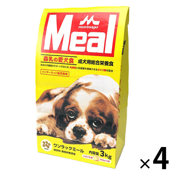 ワンラックミール 成犬用 総合栄養食 国産 3kg（500g×6袋）4袋 森乳サンワールド ドッグフード 犬 ドライ