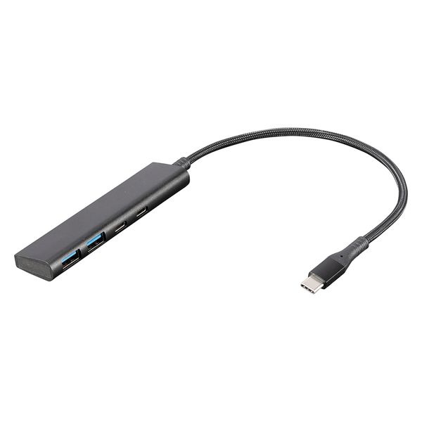 USBハブ Type-C 4ポート Type-C×1 USB-A×1 USB3.2Gen2 変換ハブ アルミ素材 1個 ナカバヤシ