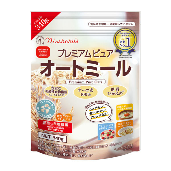 日本食品製造（資） 日食 プレミアム ピュアオートミール 340g×5個 4904075007703（直送品）